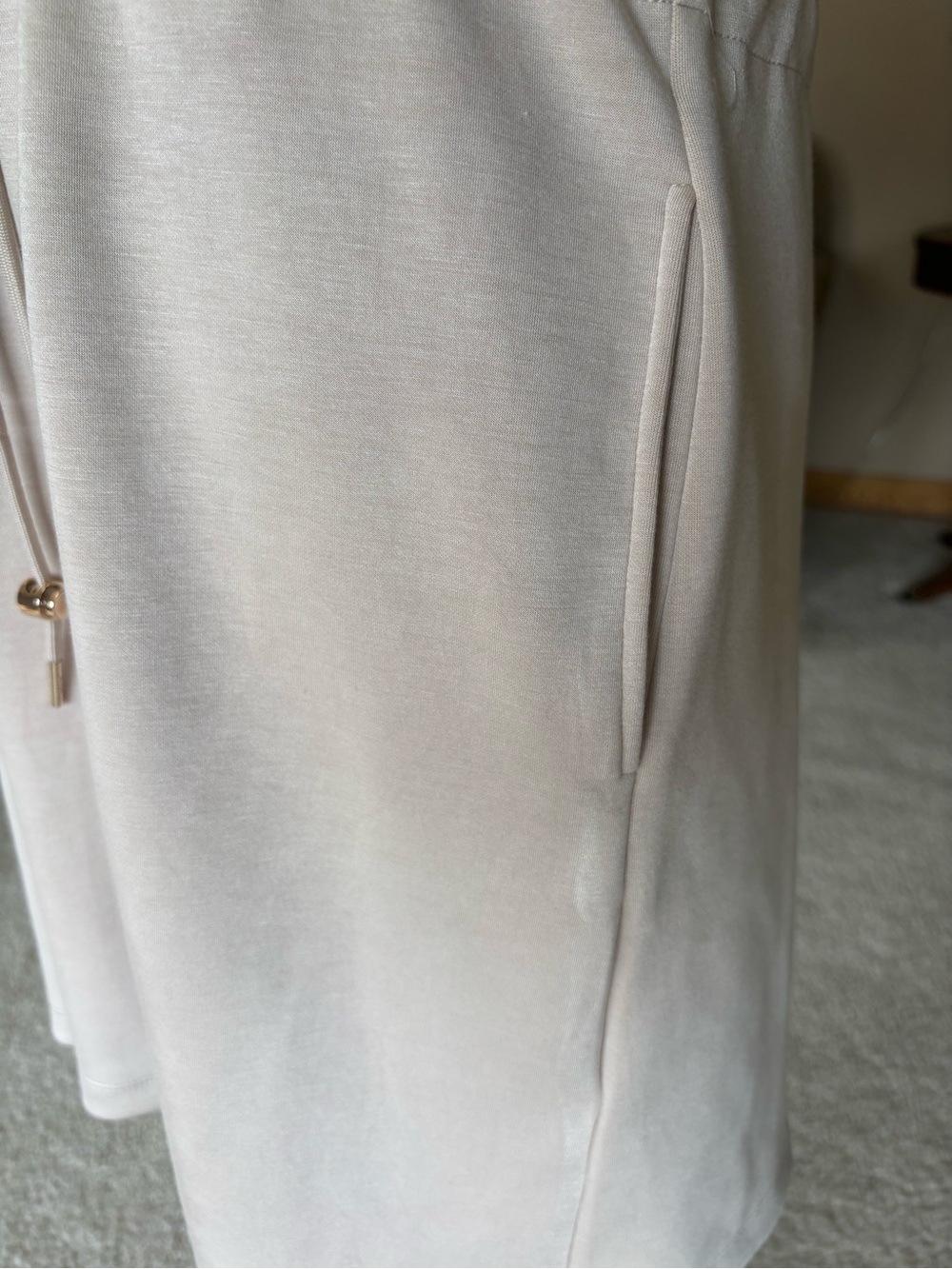 Casual Drawstring Dress in Light Beige M - Picture 3 of 12
